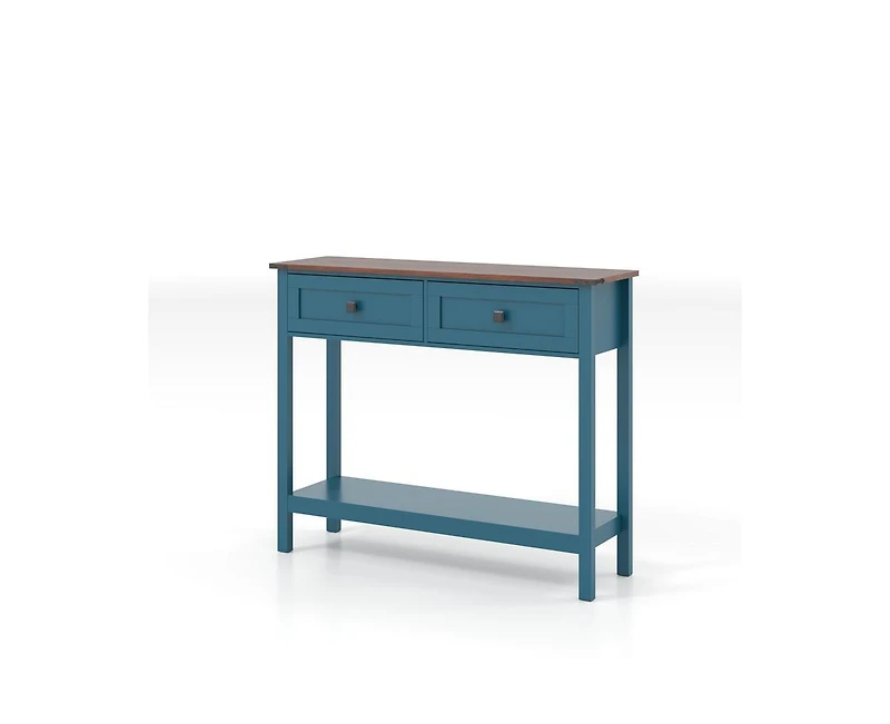 Kitchen Cabinet Console Table with 2 Drawer and Bottom Storage Shelf
