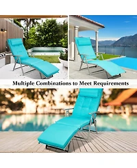 Costway 2PCS Outdoor Folding Chaise Lounge Chair w/Cushion