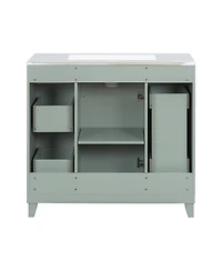 Streamdale Furniture 36" Bathroom Vanity w/ Ceramic Sink & Hairdryer Drawer
