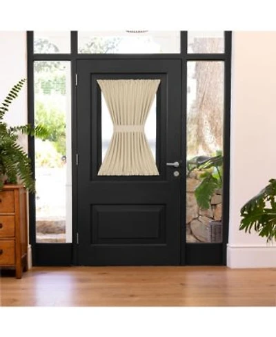 Kate Aurora Country Farmhouse Living Solid Colored Semi Sheer Single Door Curtain Panel With Tieback