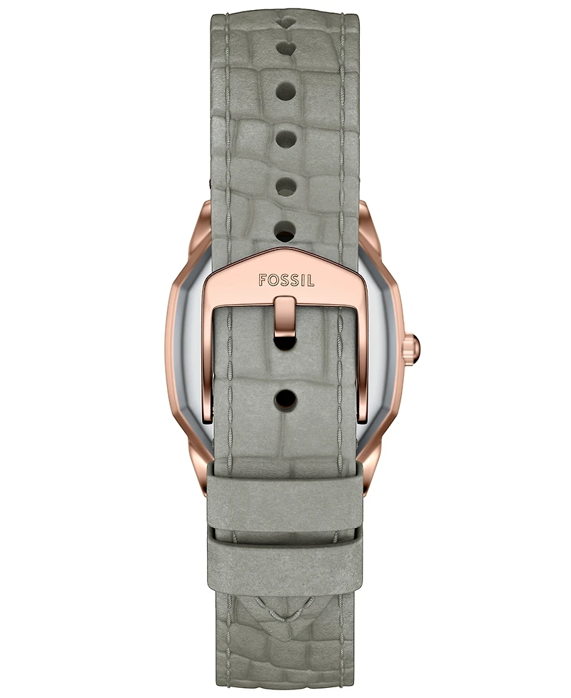 Fossil Women's Harlow Three-Hand Gray Croco Leather Watch, 27mm