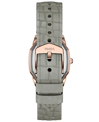 Fossil Women's Harlow Three-Hand Gray Croco Leather Watch, 27mm