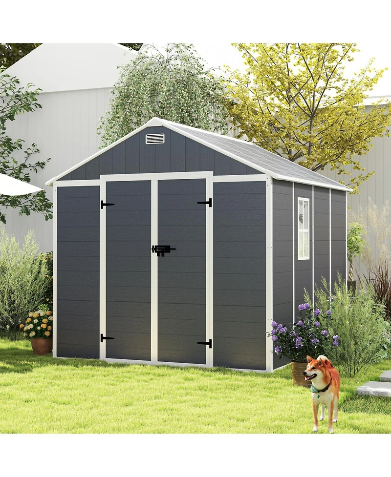 Streamdale Furniture 8x8 Resin Storage Shed - Waterproof Uv Proof Dark Gray