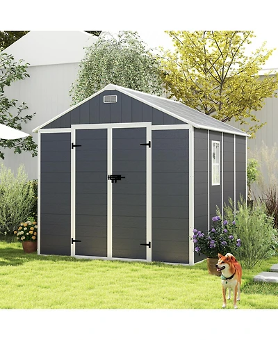 Streamdale Furniture 8x8 Resin Storage Shed - Waterproof Uv Proof Dark Gray