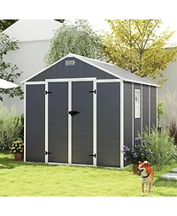Streamdale Furniture 8x8 Resin Storage Shed - Waterproof Uv Proof Dark Gray