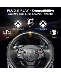 Nbcp Xbox One Racing Wheel with Hall Effect Pedals, 900°/1080° Rotation, Dual-Motor Feedback, Compatible with Xbox, Switch, Pc