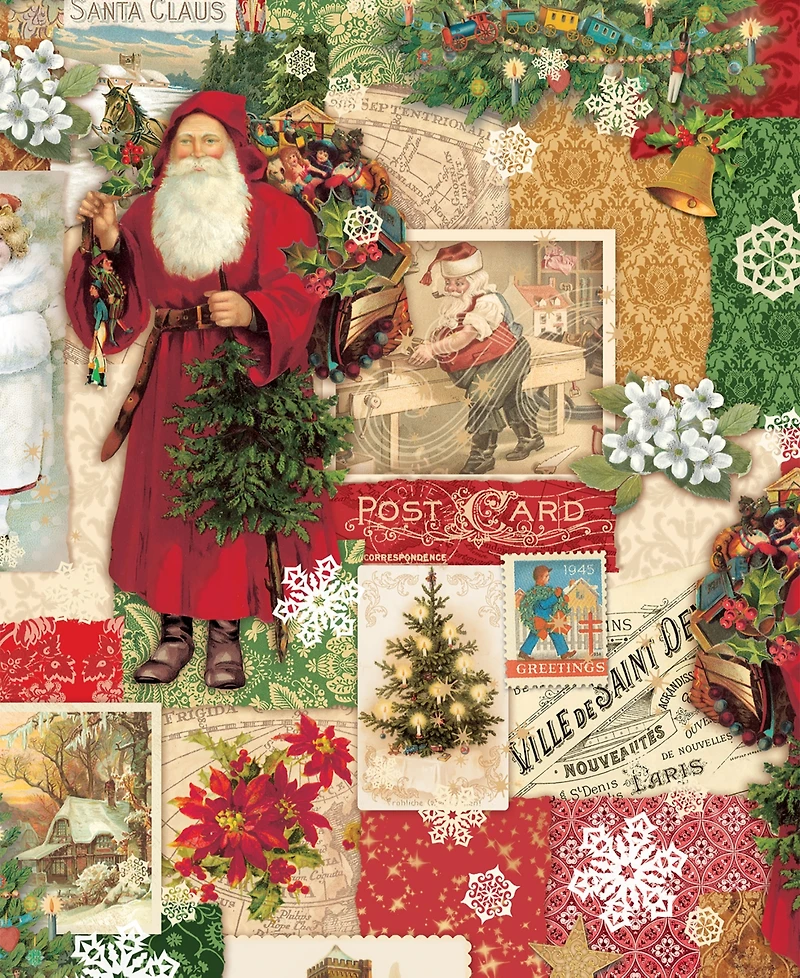 Punch Studio Christmas Victoriana Holiday Gift Wrap, 30" x 120"