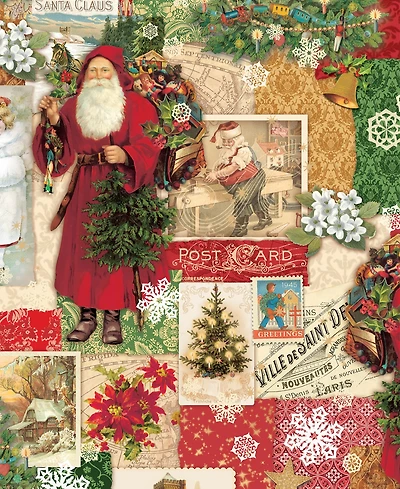 Punch Studio Christmas Victoriana Holiday Gift Wrap, 30" x 120"