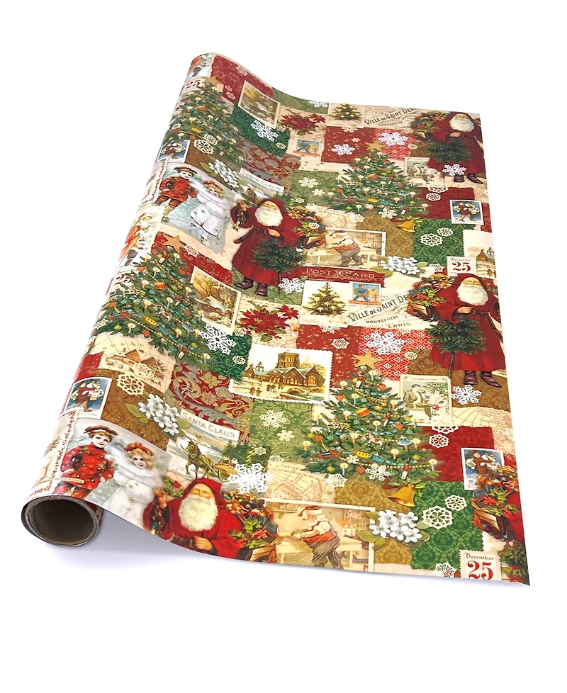 Punch Studio Christmas Victoriana Holiday Gift Wrap, 30" x 120"