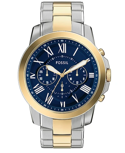 Fossil Men's Grant Chronograph Two-Tone Stainless Steel Watch, 44mm