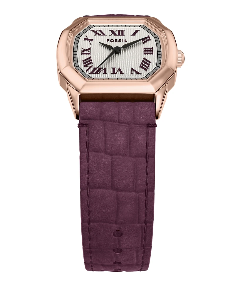 Fossil Women's Harlow Three-Hand Burgundy Croco Leather Watch, 27mm