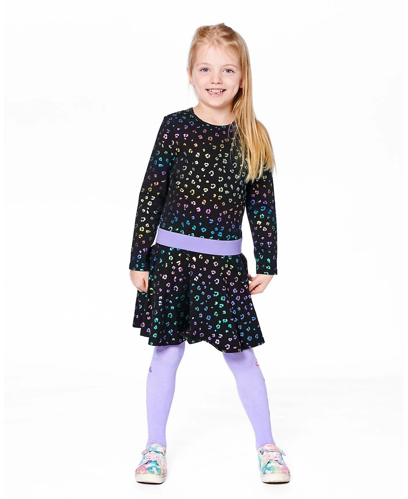 Deux par Girl Knit Tights Lavender with Hearts - Toddler|Child