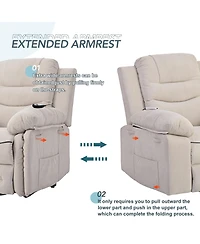 Massage Recliner,Power Lift Chair for Elderly with Adjustable Massage and Heating Function,Recliner Chair with Infinite Position and Side Pocket for L