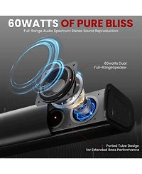 Pyle Wave Base Bluetooth Tabletop Soundbar Digital Speaker with Remote Control, Aux, Optical In, Usb In, Hdmi (Arc) & Coaxial