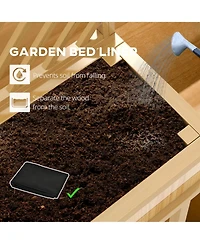 Outsunny Raised Garden Bed with Trellis for Climbing Plants,