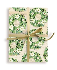 Punch Studio Magnolia Wreath Holiday Gift Wrap, 30" x 120"