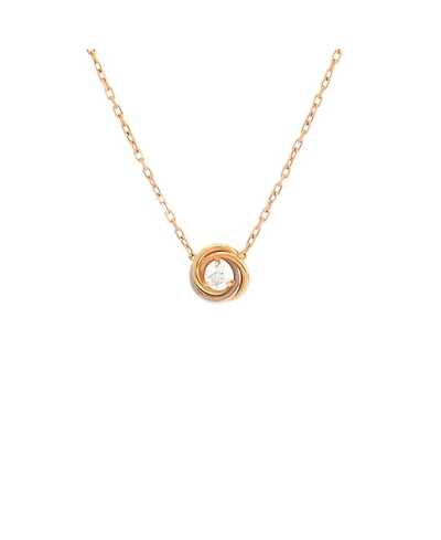 Pre-Owned Cartier Trinity Diamond Pendant Necklace 18K Tricolor Gold and Diamond