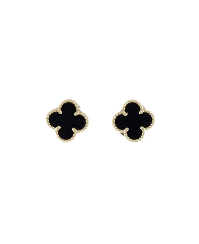 Pre-Owned Van Cleef & Arpels Sweet Alhambra Stud Earrings 18K Gold and Onyx