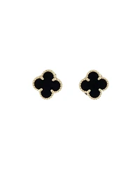 Pre-Owned Van Cleef & Arpels Sweet Alhambra Stud Earrings 18K Gold and Onyx