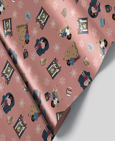 Black Paper Party Holly Me Time Gift Wrap