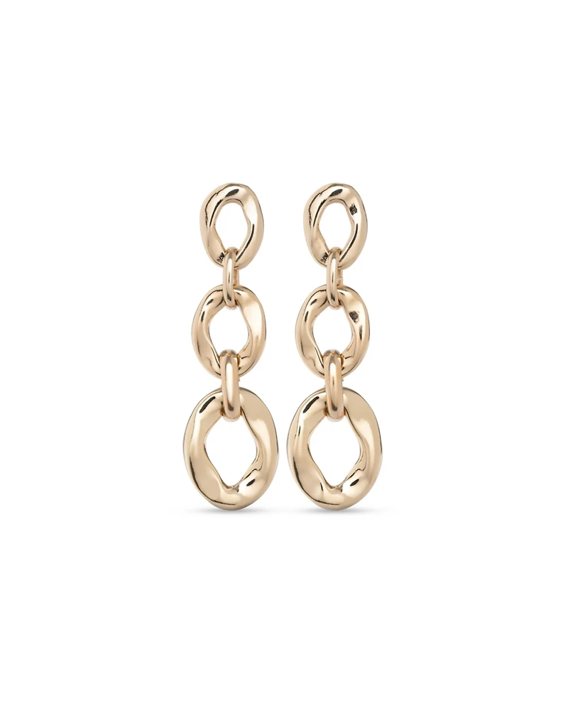 UNOde50 18k Gold and Silver Plated Metal Alloy Earring with 3 Links