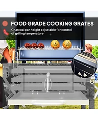 Outsunny Charcoal Bbq Grill, Outdoor Portable Grill,