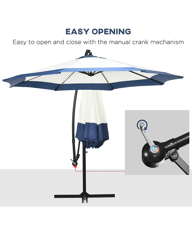 Outsunny 10' Cantilever Umbrella Offset Patio Umbrella w/ Cross Base
