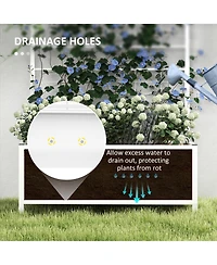 Outsunny Galvanized Raised Garden Bed with Trellis Planter Box,