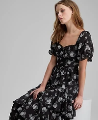 And Now This Petite Lace Trim Babydoll Dress
