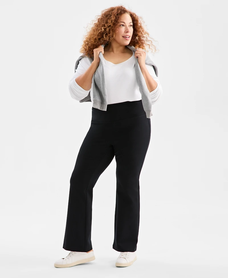 Style & Co Plus High-Rise Bootcut Ponte Pants, Created for Macy's