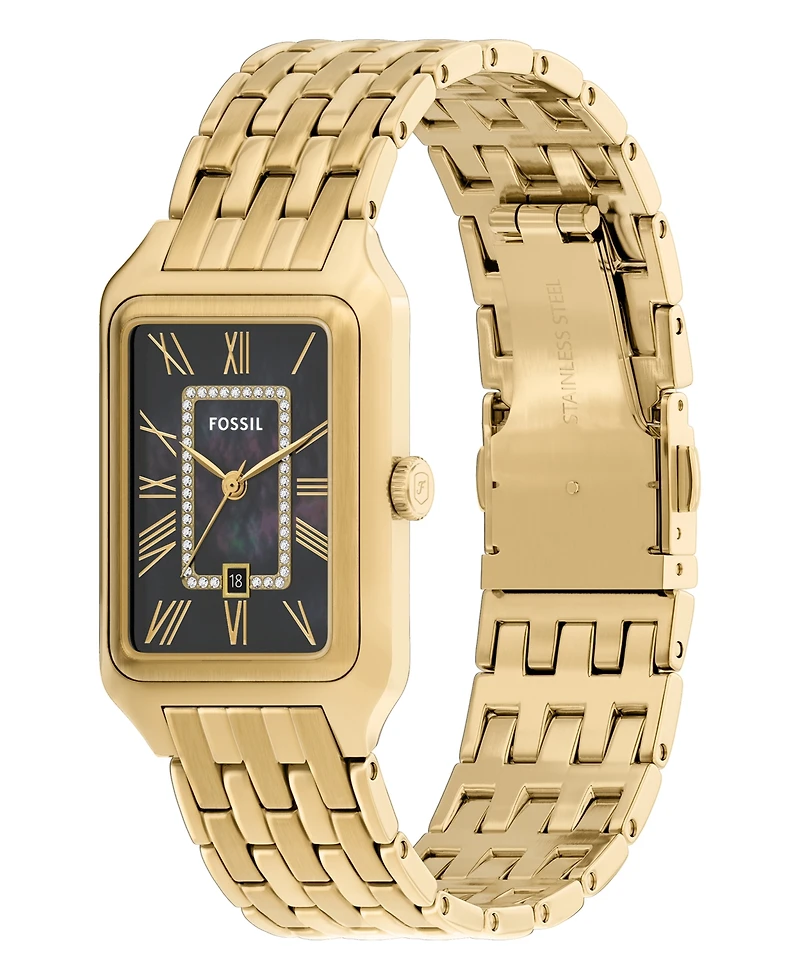 Fossil Women's Raquel Three-Hand Date Gold-Tone Stainless Steel Watch, 26mm