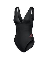 Tommy Bahama Women's Black Alabama Crimson Tide Palm Modern V-Neck One-Piece Swimsuit