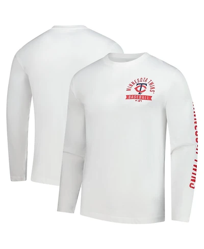 Fanatics Men's White Minnesota Twins Press Box Long Sleeve T-Shirt