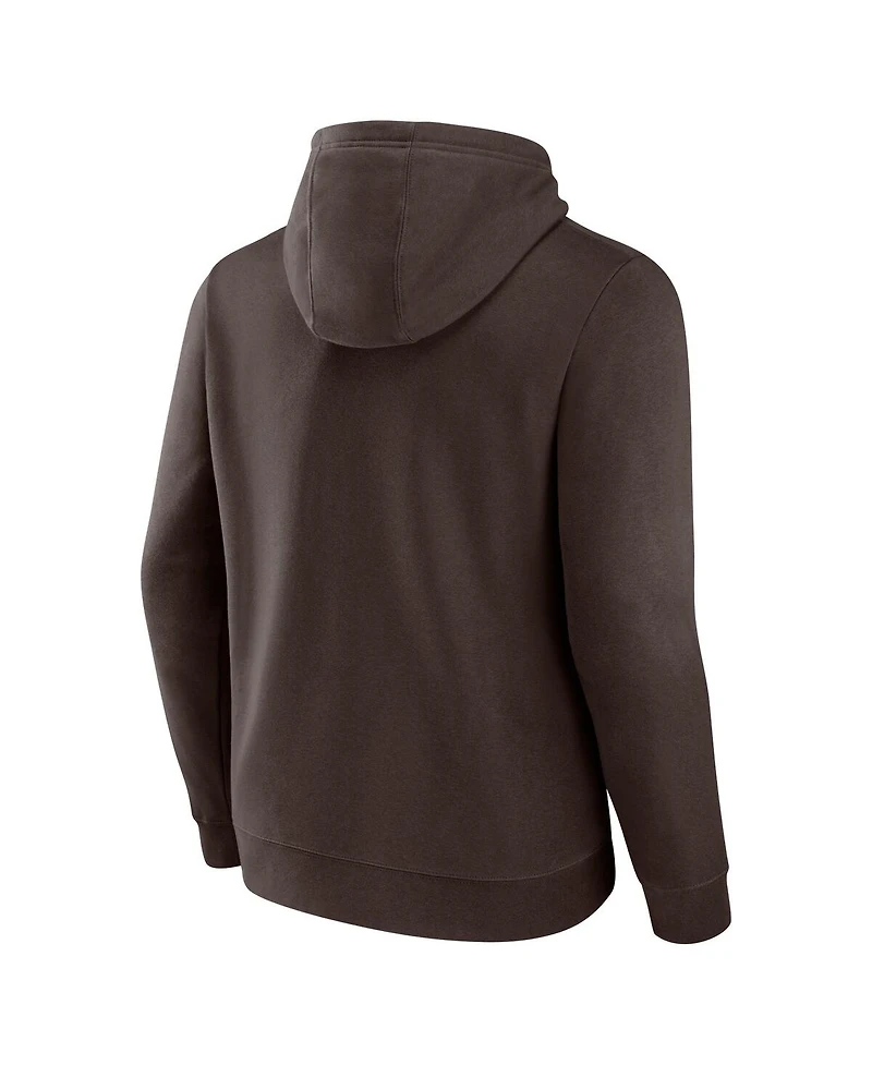 Fanatics Men's Brown Cleveland Browns Primary Logo Fleece Pullover Hoodie