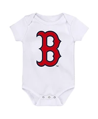 Outerstuff Baby Boys and Girls Red/Navy/White Boston Red Sox Minor League Player 3-Pack Bodysuit Set