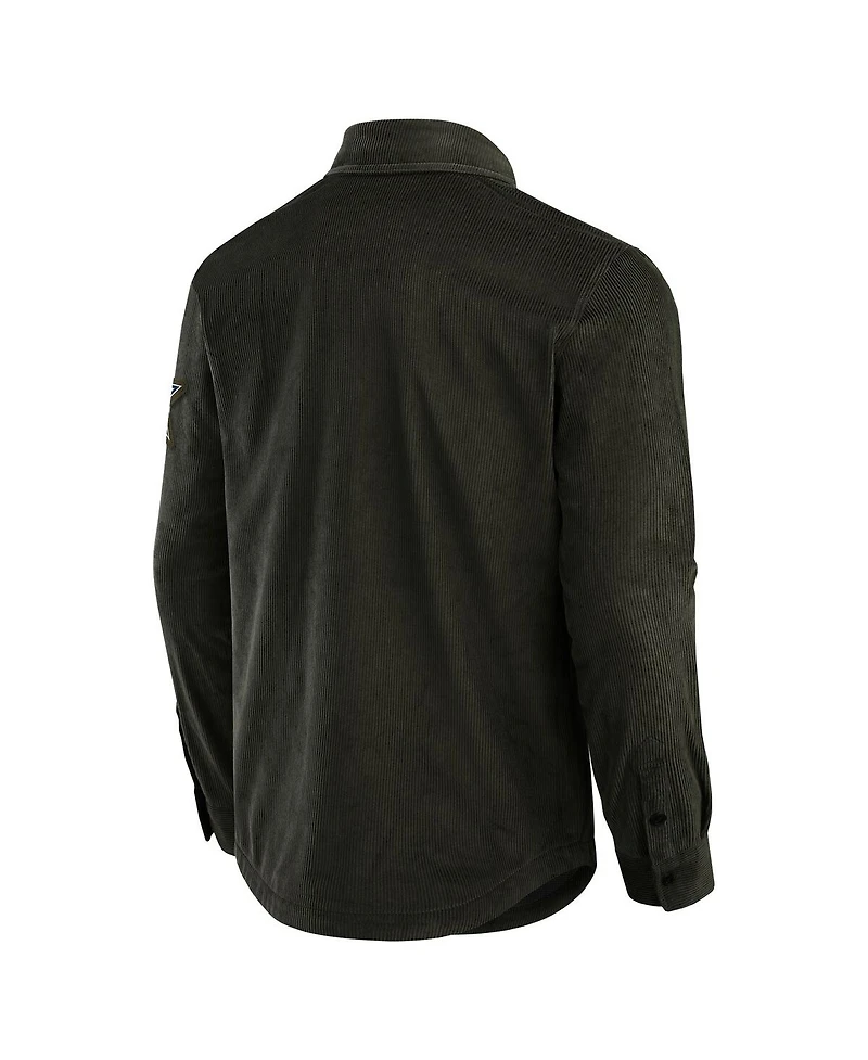 Fanatics Men's Olive Dallas Cowboys Corduroy Button-Up Shacket