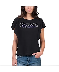 G-iii 4Her by Carl Banks Women's Black Colorado Rockies Crowd Wave T-Shirt