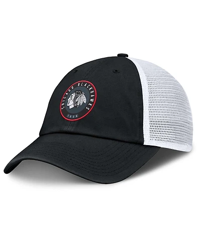 Fanatics Men's Black/White Chicago Blackhawks Averie Trucker Adjustable Hat