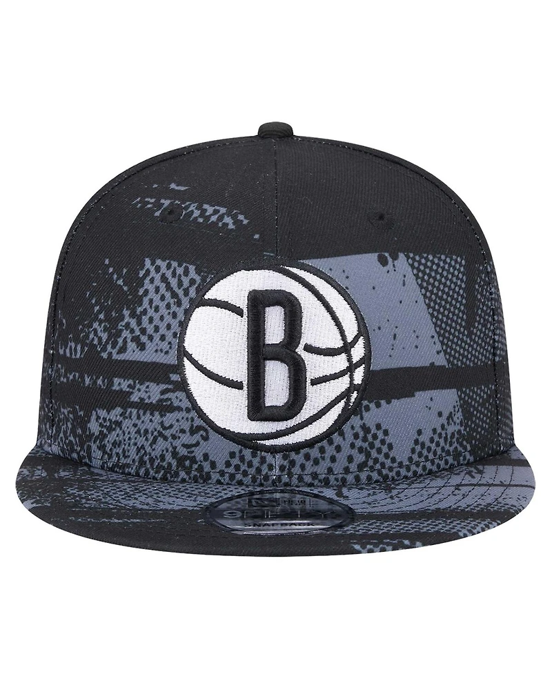 New Era Men's Black Brooklyn Nets Tip-Off 9FIFTY Snapback Hat
