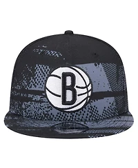 New Era Men's Black Brooklyn Nets Tip-Off 9FIFTY Snapback Hat