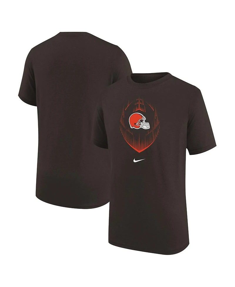 Nike Big Boys and Girls Brown Cleveland Browns Legend Icon T-Shirt