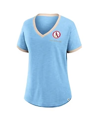 Fanatics Women's Light Blue St. Louis Cardinals Binge Worthy Stadium Slub V-Neck T-Shirt
