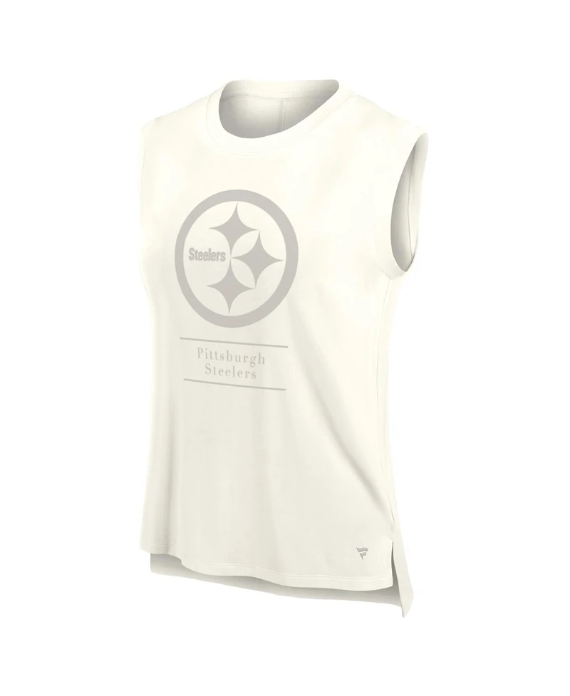 Fanatics Women's Cream Pittsburgh Steelers Studio Embrace Tank Top