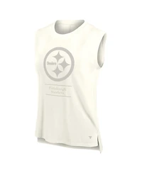 Fanatics Women's Cream Pittsburgh Steelers Studio Embrace Tank Top