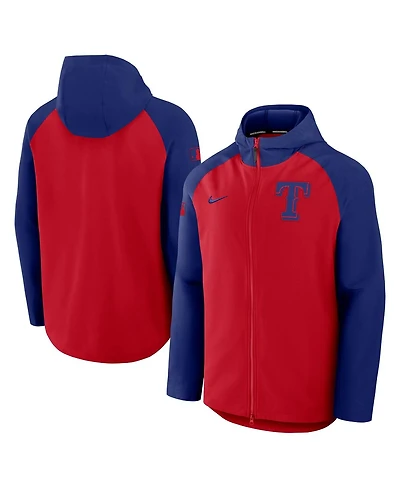 Nike Men's Red/Royal Texas Rangers Authentic Collection Raglan Performance Full-Zip Jacket