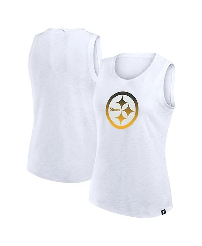 Fanatics Women's White Pittsburgh Steelers Slub Tank Top