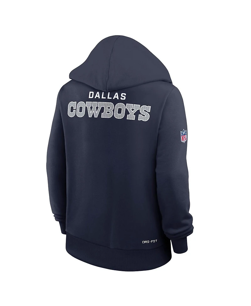 Nike Women's Navy Dallas Cowboys Sideline Initial Home Performance Pullover Hoodie