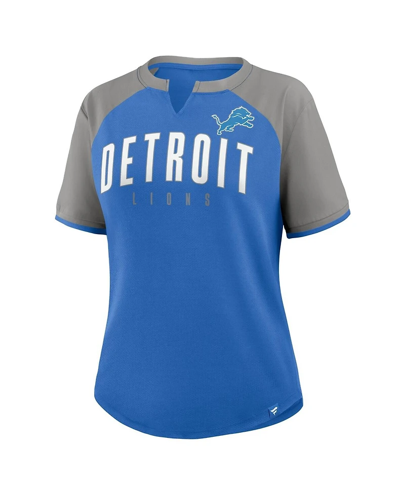 Fanatics Women's Blue/Silver Detroit Lions Height Advantage T-Shirt