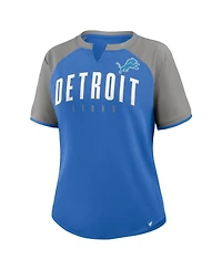 Fanatics Women's Blue/Silver Detroit Lions Height Advantage T-Shirt