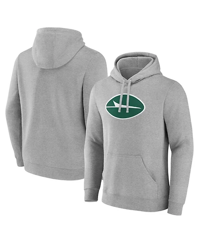 Fanatics Men's Heather Gray New York Jets Deliver Fleece Pullover Hoodie